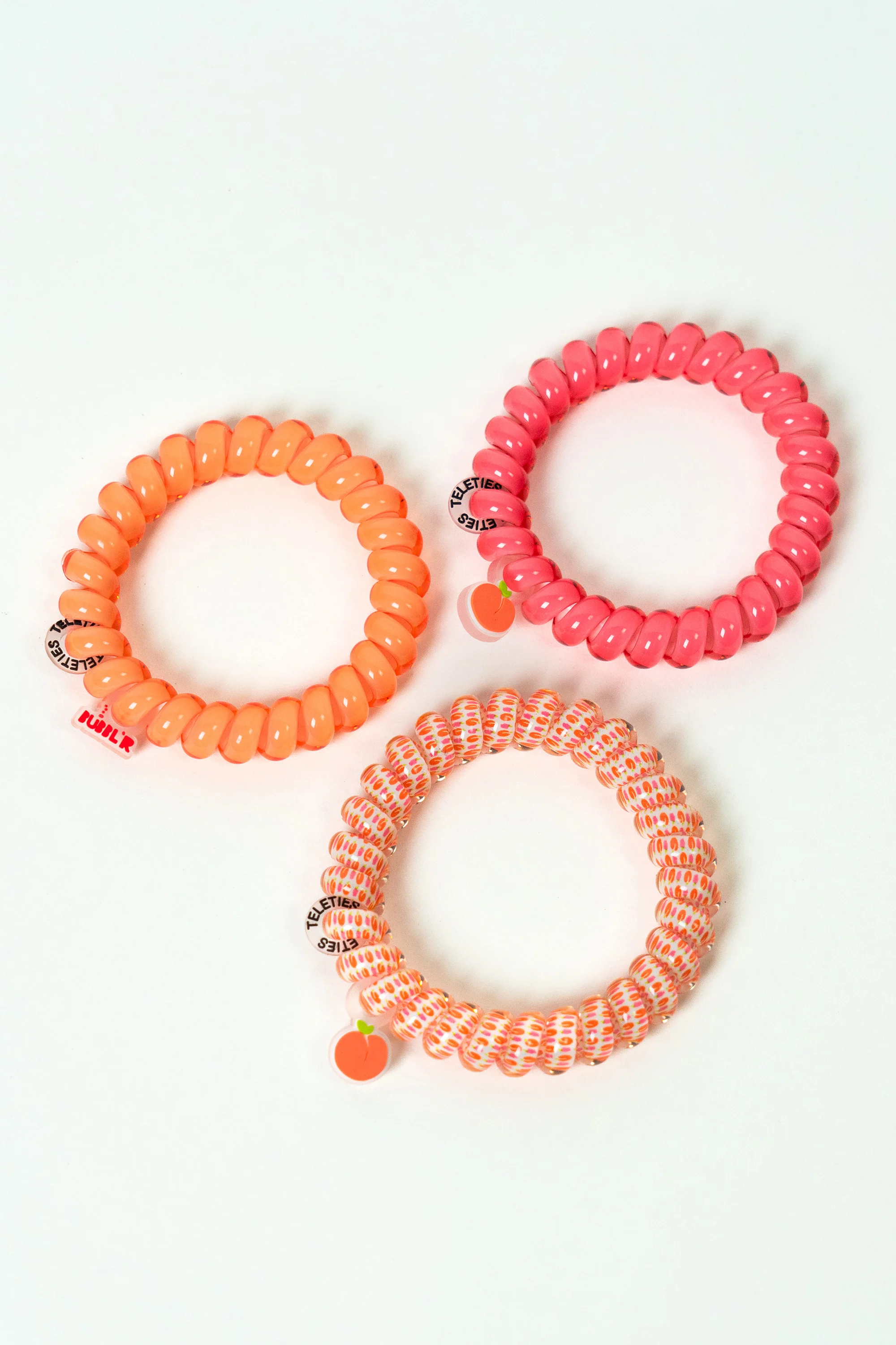 pretty in peach BUBBL'R X Teletie 3-pack hair tie - Image 6